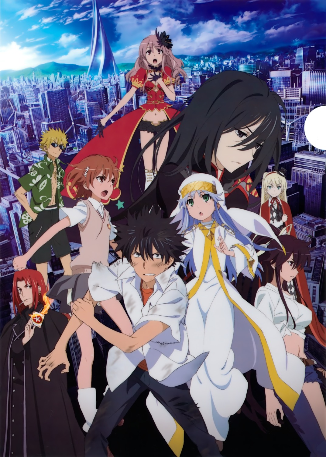 index, kamijou_touma, kanzaki_kaori, ladylee_tangleroad, meigo_arisa, misaka_mikoto, nun, seifuku, shoutaura_sequenzia, stiyl_magnus, toaru_majutsu_no_index, toaru_majutsu_no_index_endymion_no_kiseki, tsuchimikado_motoharu