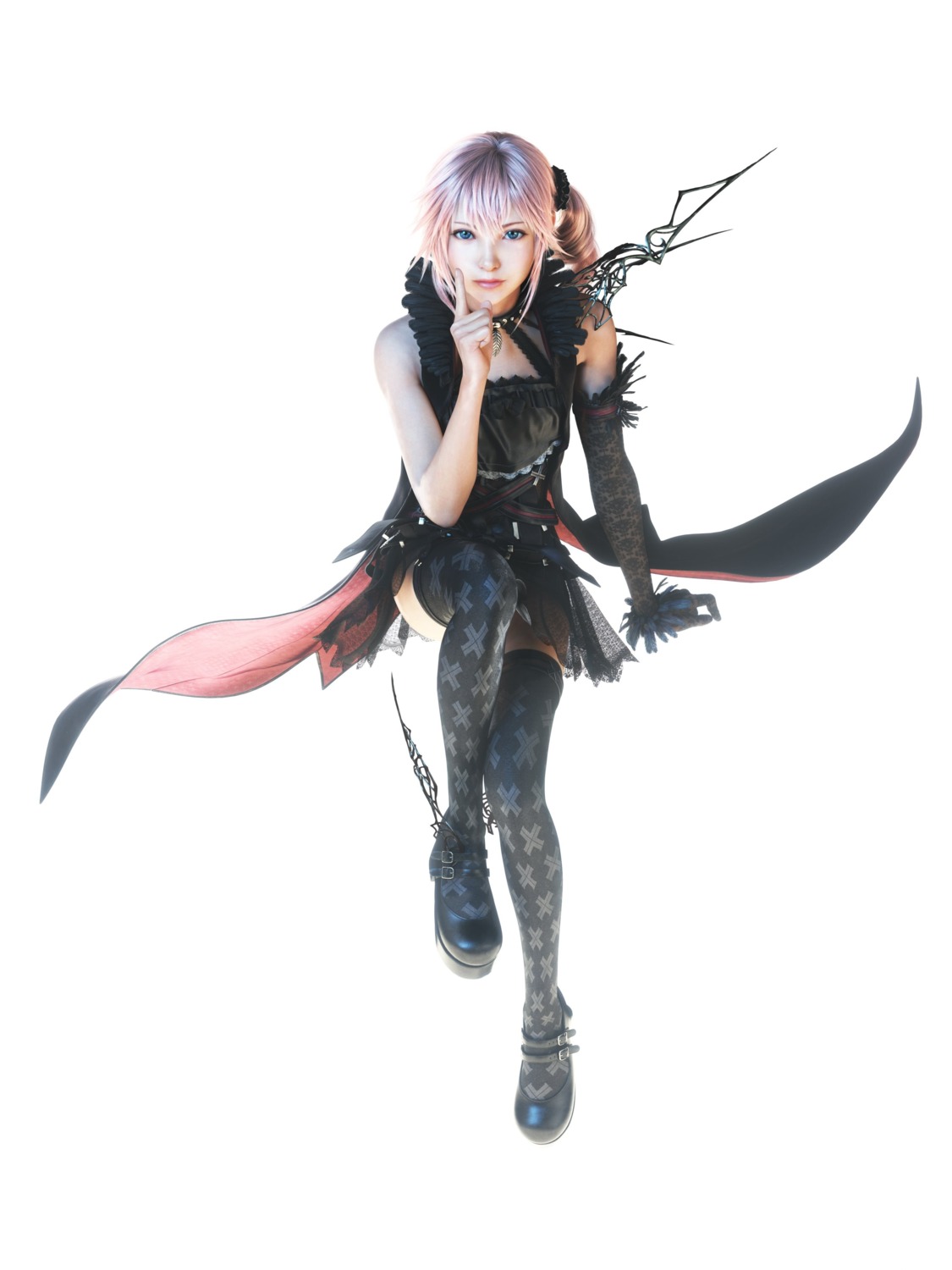 cg, final_fantasy, final_fantasy_xiii, gothic_lolita, lightning_returns:_final_fantasy_xiii, lolita_fashion, lumina, see_through, square_enix, thighhighs