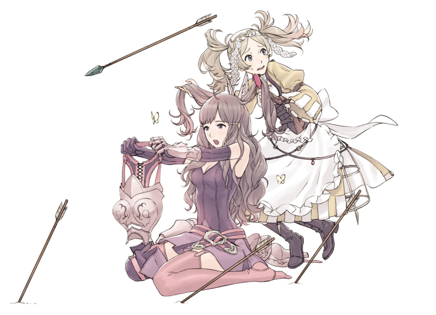 armor, cleavage, dress, fire_emblem, fire_emblem_kakusei, kozaki_yuusuke, liz_(fire_emblem), lolita_fashion, nintendo, stockings, sumia, thighhighs