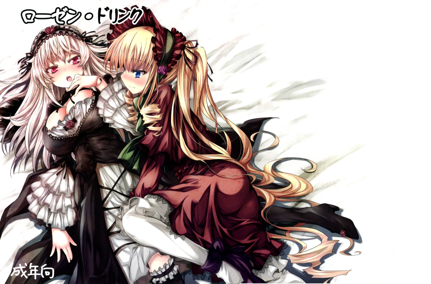 cleavage, gothic_lolita, lolita_fashion, pantyhose, rozen_maiden, shinku, suigintou, tousen