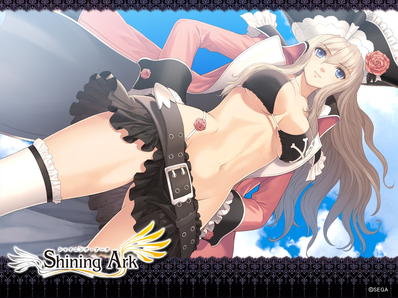 bikini_top, cleavage, sega, shining_ark, shining_world, swimsuits, thighhighs, tony_taka