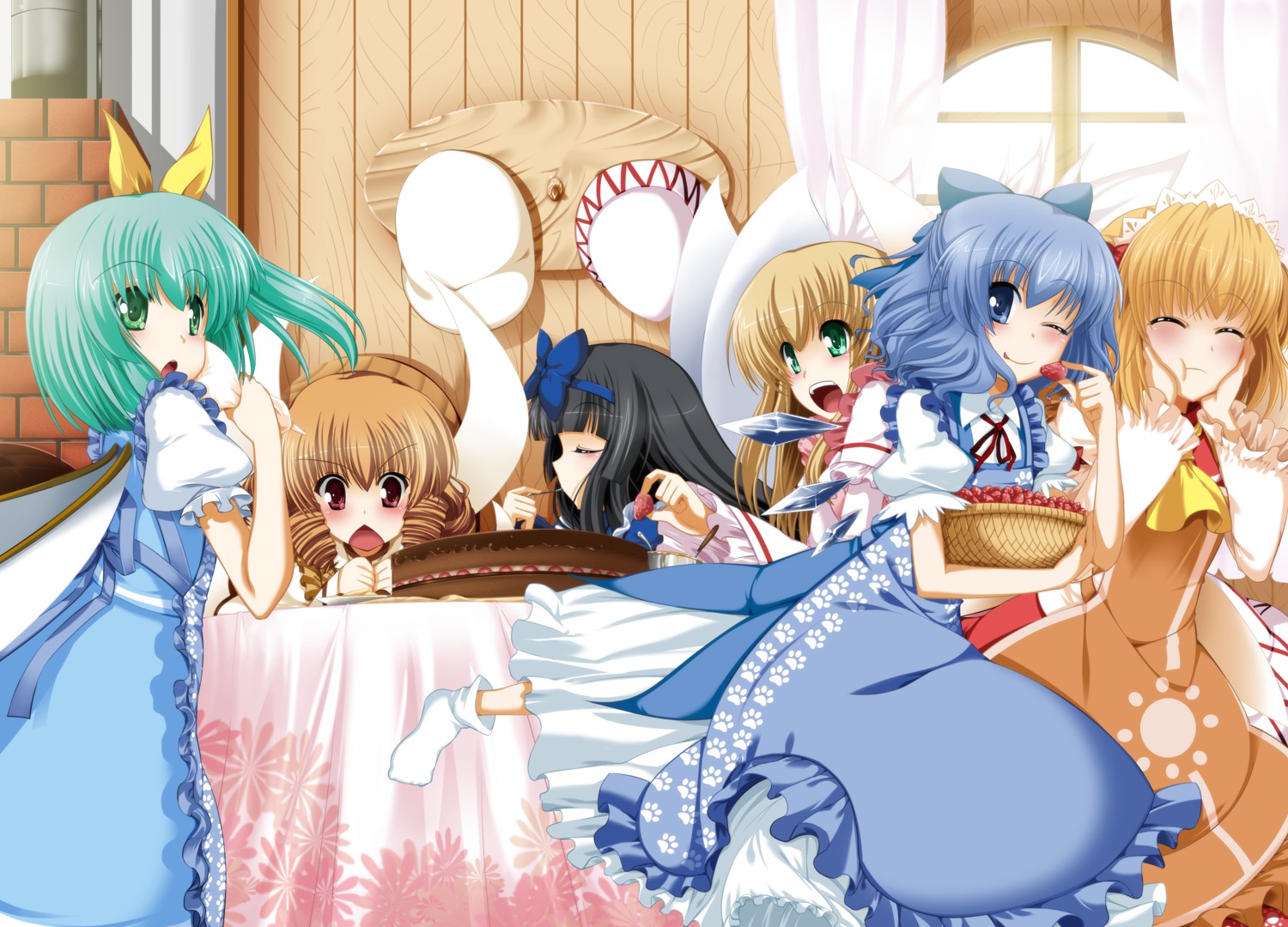 cirno, daiyousei, eiyuu, lily_white, luna_child, star_sapphire, sunny_milk, touhou