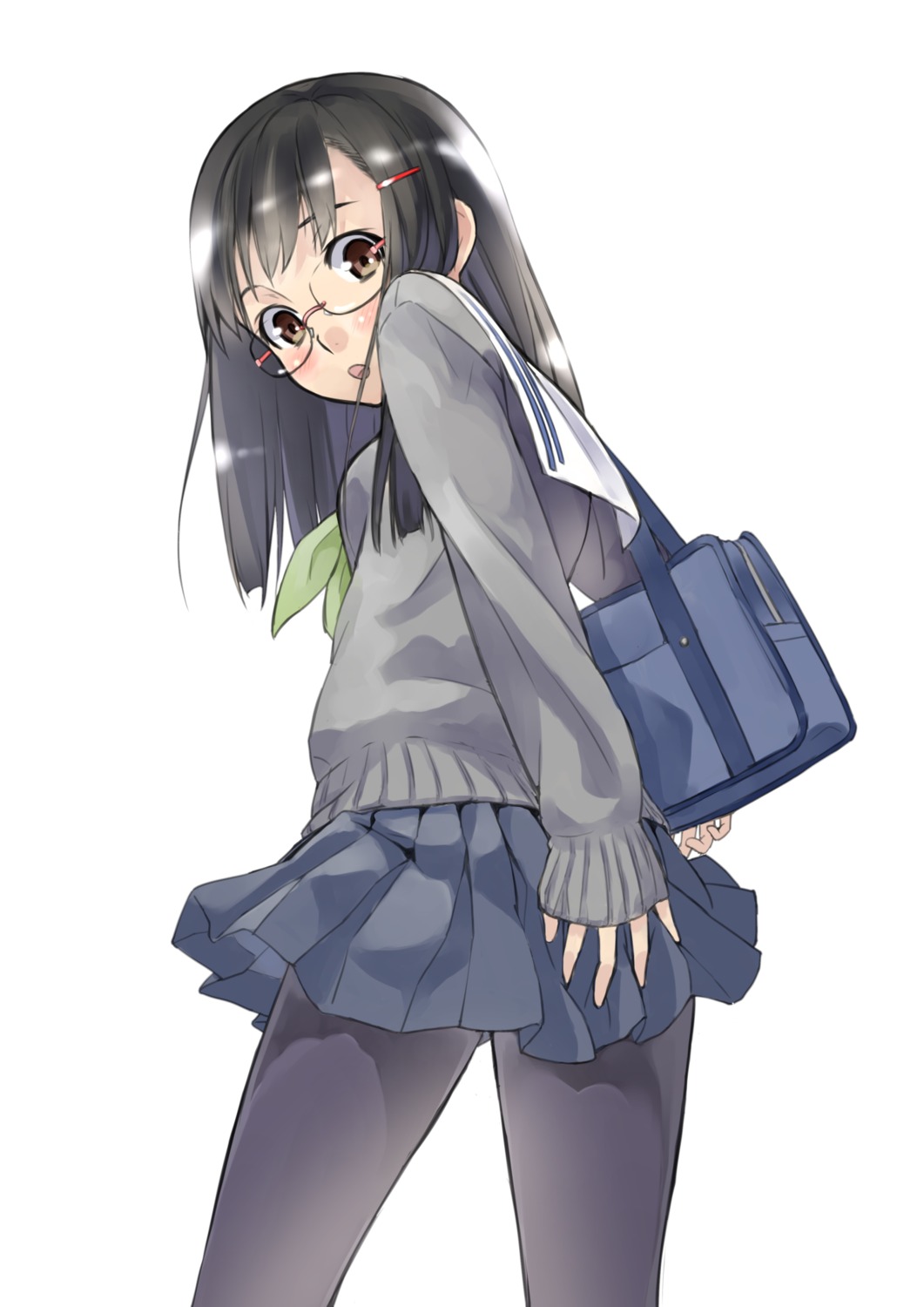 megane, nomi, pantyhose, seifuku