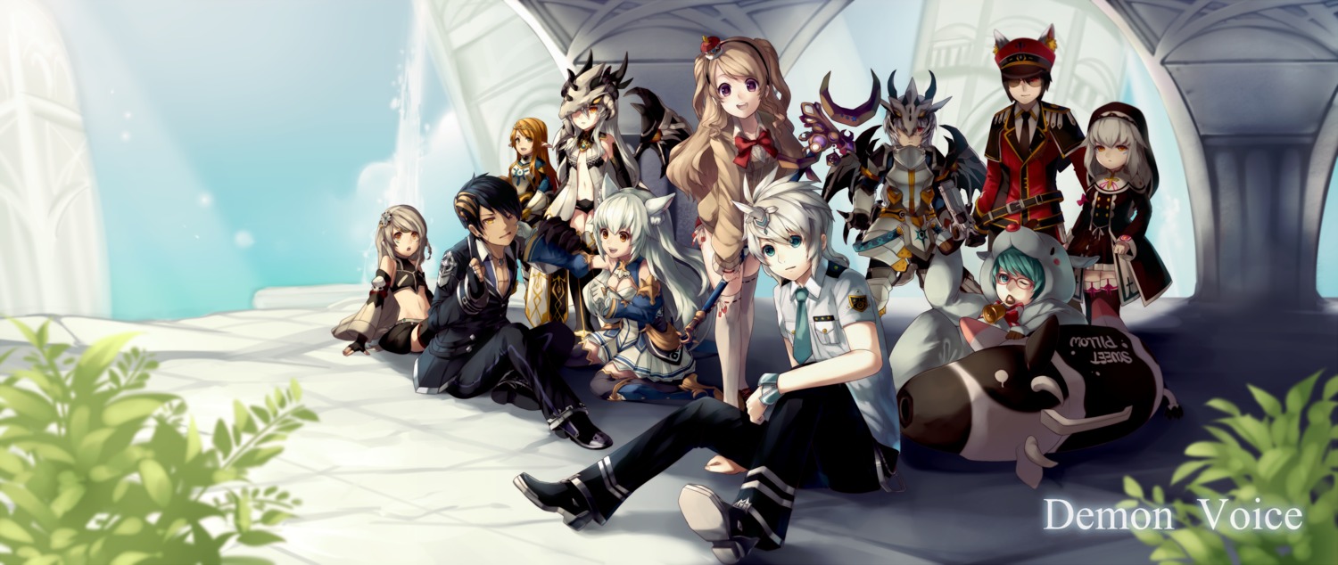 aisha_(elsword), armor, biahnyang, elsword, eve_(elsword), raven_(elsword), rena_(elsword), thighhighs