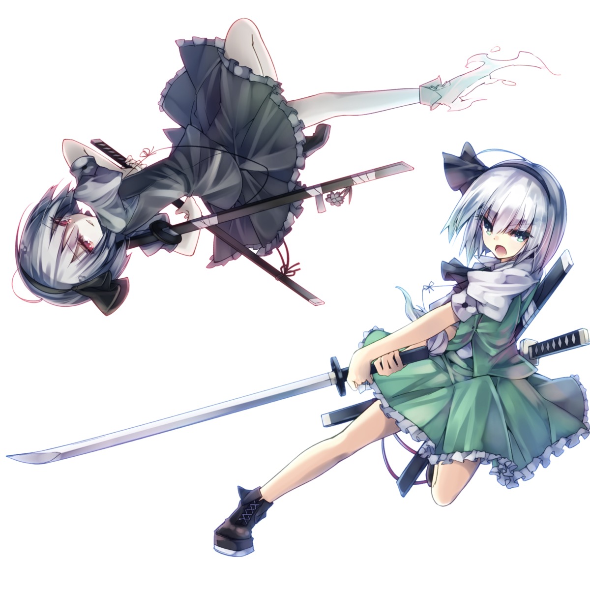 konpaku_youmu, myon, sword, teco, touhou