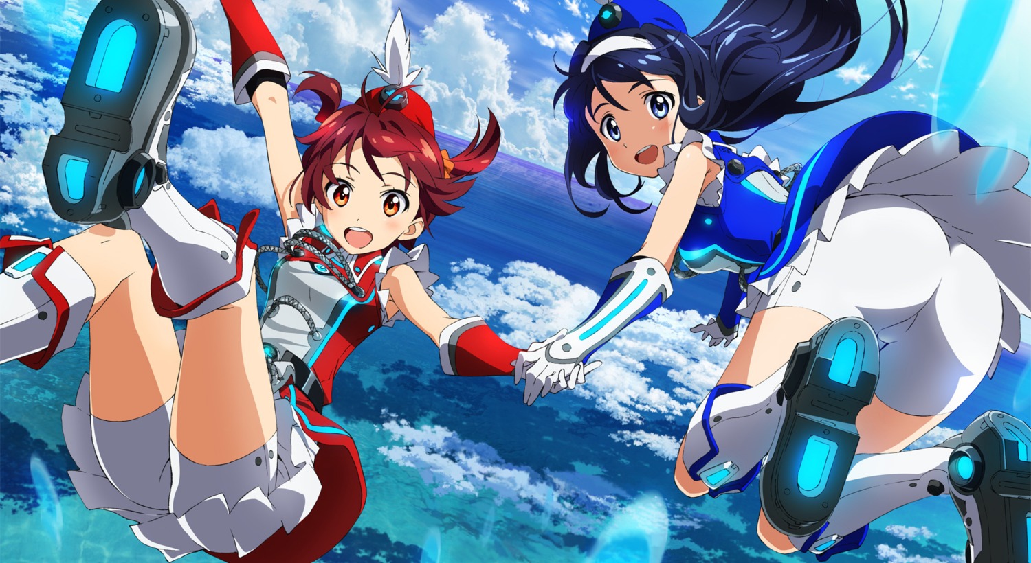ass, bike_shorts, futaba_aoi_(vividred_operation), isshiki_akane, vividred_operation, wallpaper, yamaguchi_satoshi