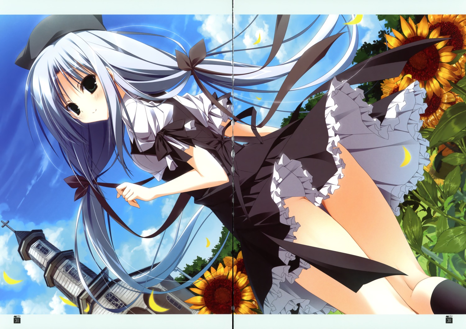 gap, himawari_no_kyoukai_to_nagai_natsuyasumi, inugami_kira, makura, nonohara_hinazakura, nopan, seifuku
