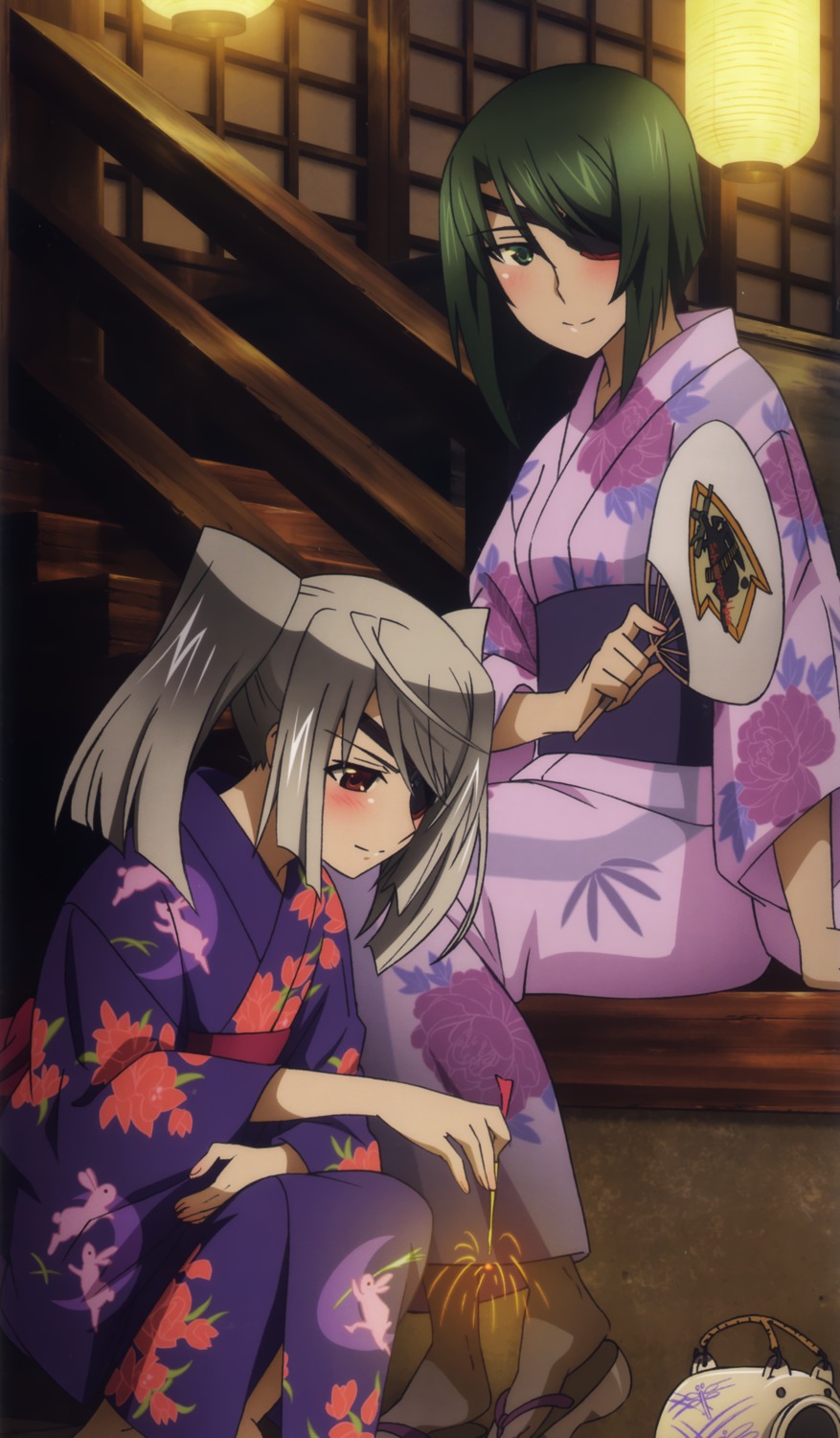 clarissa_harfouch, eyepatch, infinite_stratos, laura_bodewig, yukata