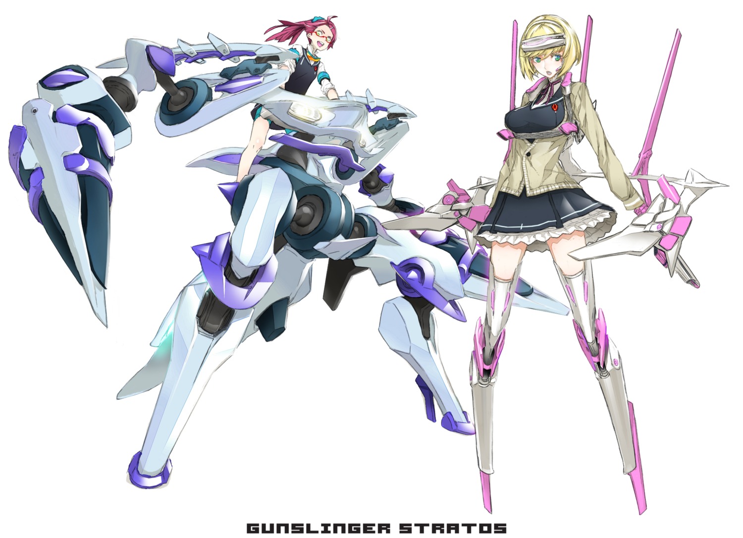 gunslinger_stratos, mecha_musume, megane, miwa_shirow, thighhighs