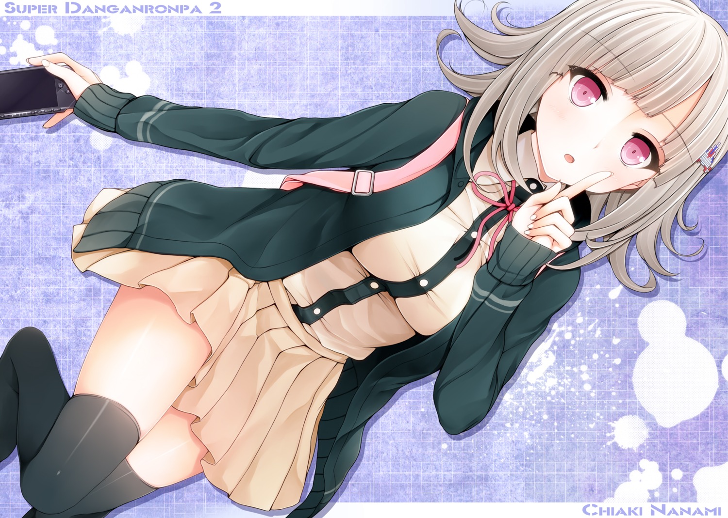 dangan-ronpa, dangan-ronpa_2, nanami_chiaki, seifuku, suzume_miku, thighhighs