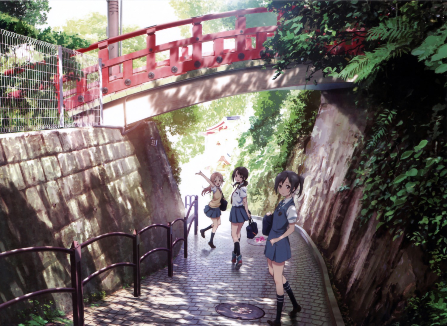 miyamoto_konatsu, okita_sawa, sakai_wakana, scanning_resolution, seifuku, tari_tari