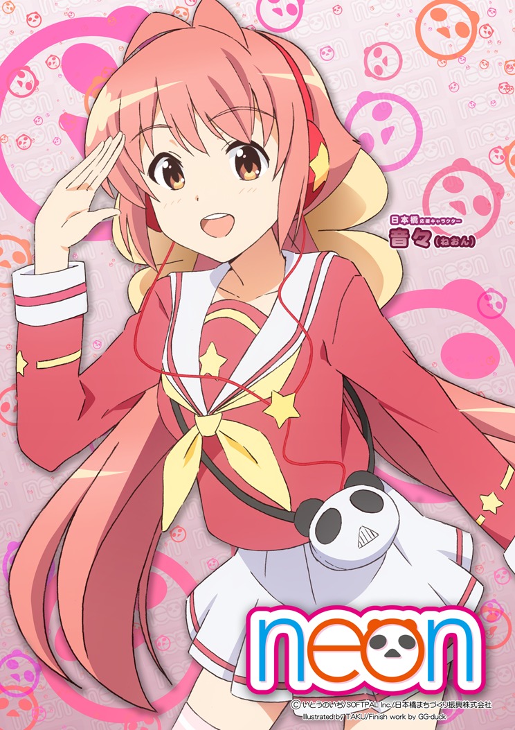 headphones, neon, seifuku, taku