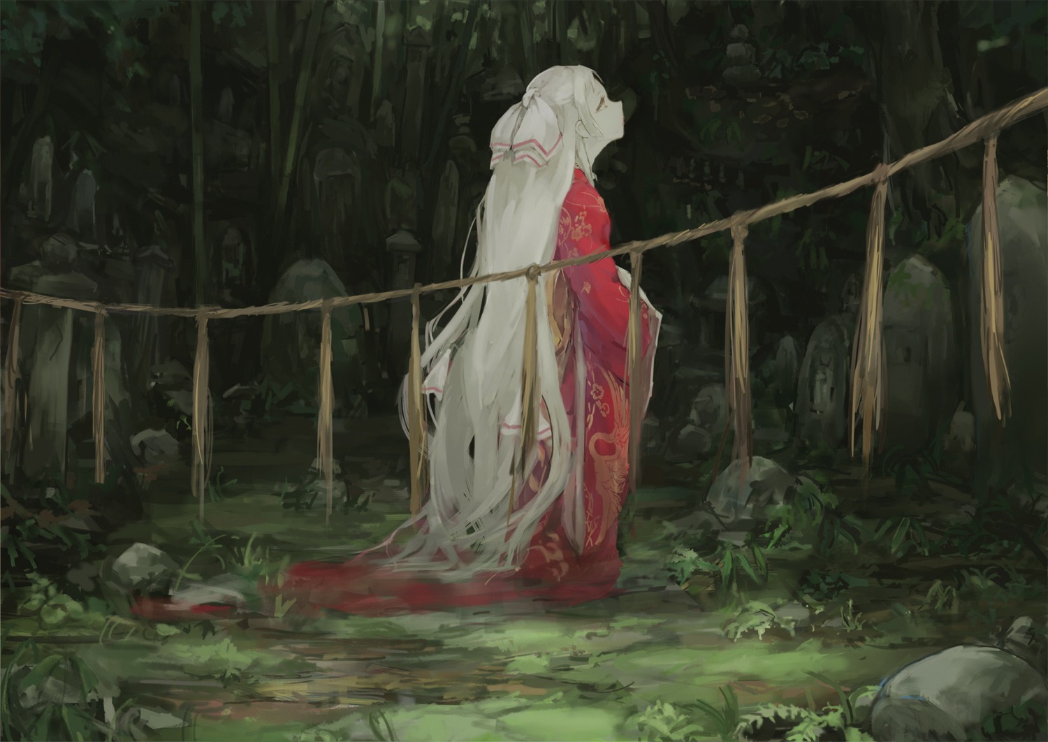 fujiwara_no_mokou, tori_(qqqt), touhou