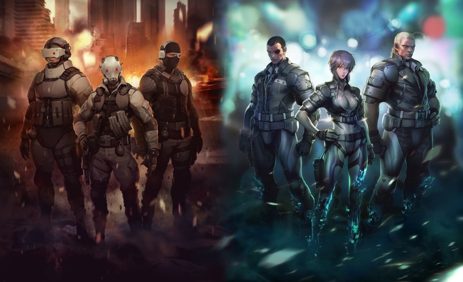 batou, ghost_in_the_shell, kusanagi_motoko, saito