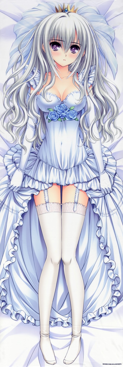 caramel-box, cleavage, dakimakura, dress, fixed, genderswap, kisakinomiya_chihaya, norita, otome_wa_boku_ni_koi_shiteru, otome_wa_boku_ni_koi_shiteru_2, stockings, thighhighs, trap, wedding_dress