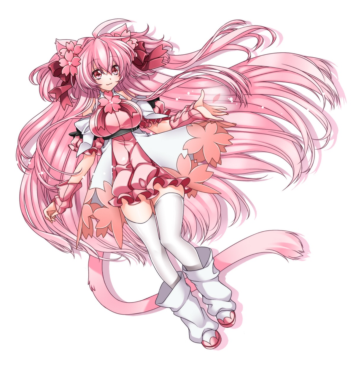 animal_ears, komomo, nekomimi, tail, takatsuki_ichi, thighhighs