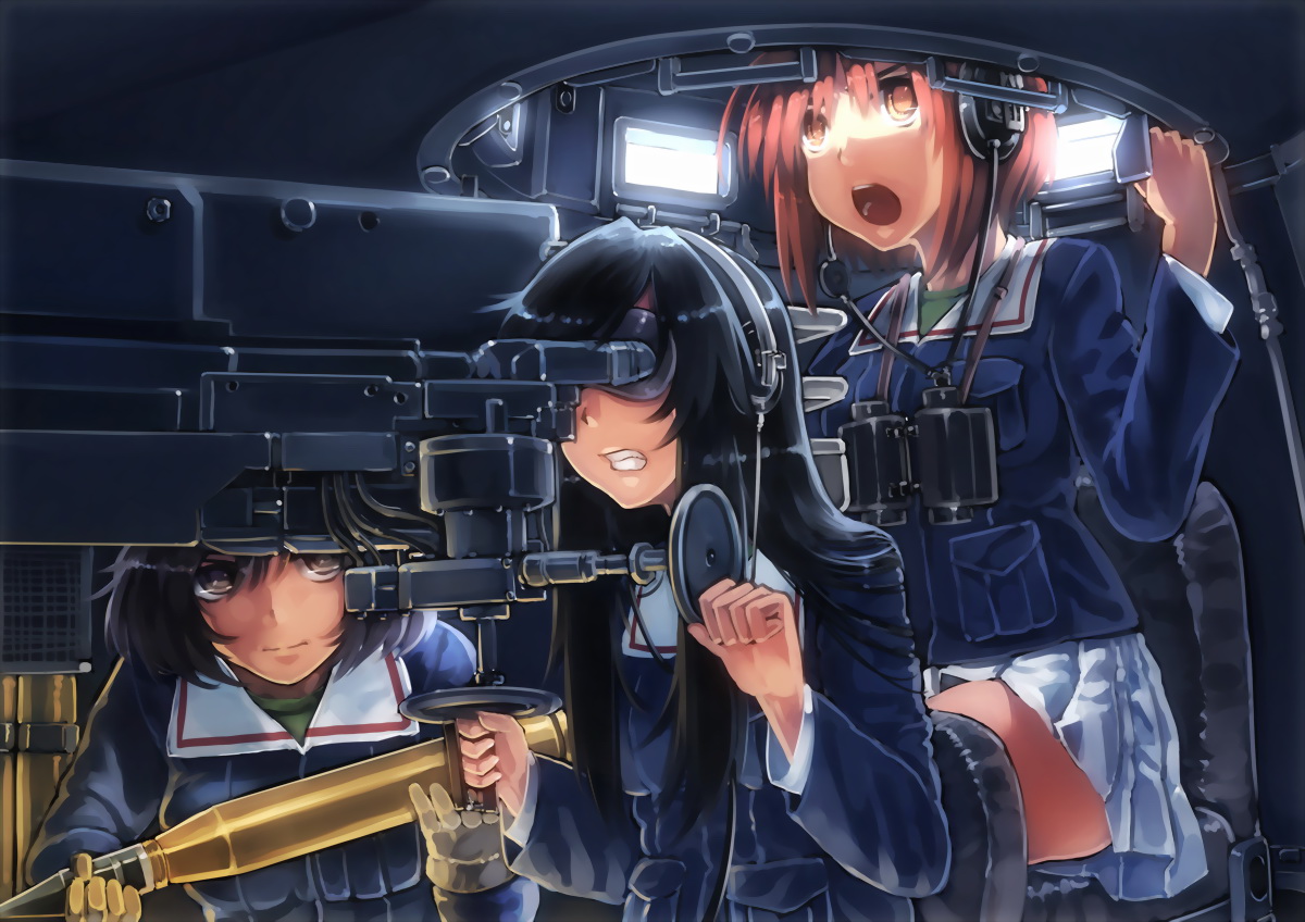akiyama_yukari, girls_und_panzer, isuzu_hana, nishizumi_miho, siqi_(miharuu), uniform