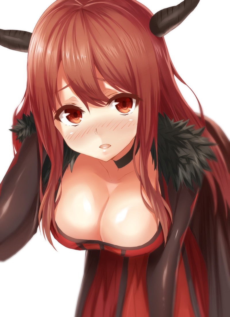 cleavage, heirou, horns, maou_(maoyuu_maou_yuusha), maoyuu_maou_yuusha