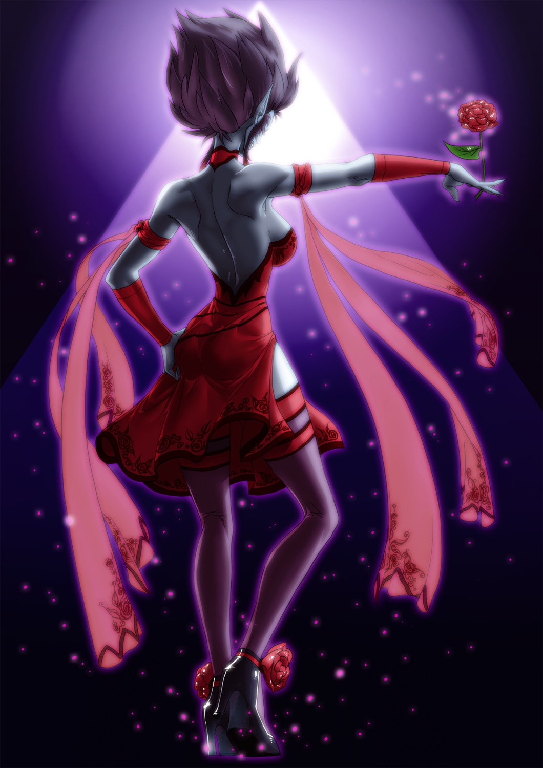 dress, evelynn, league_of_legends, ranger_squirrel, thighhighs
