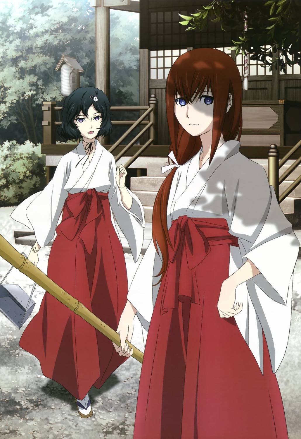 makise_kurisu, miko, sakai_kyuuta, steins;gate, trap, urushibara_luka