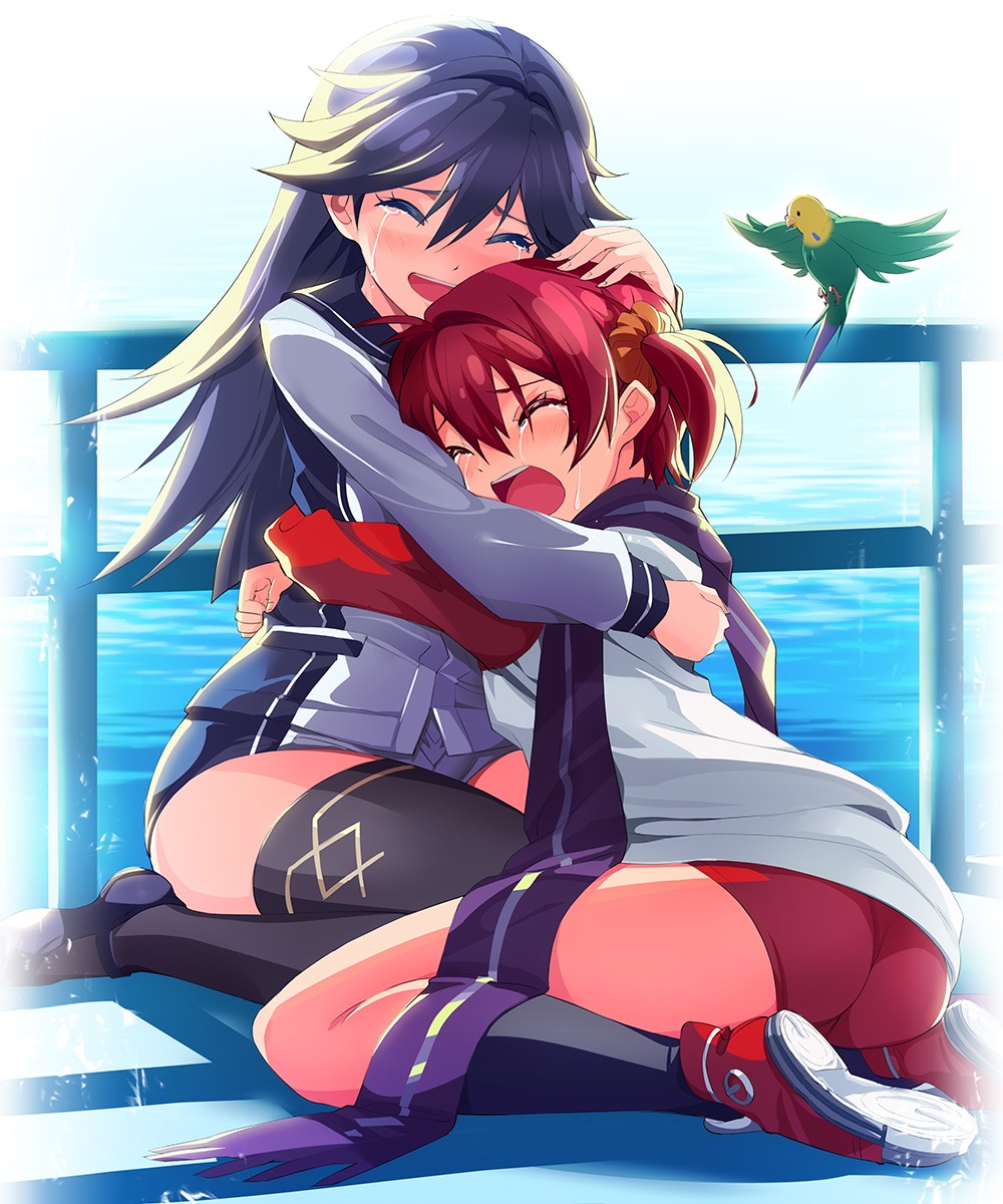 buruma, isshiki_akane, kuroki_rei, michairu., thighhighs, vividred_operation