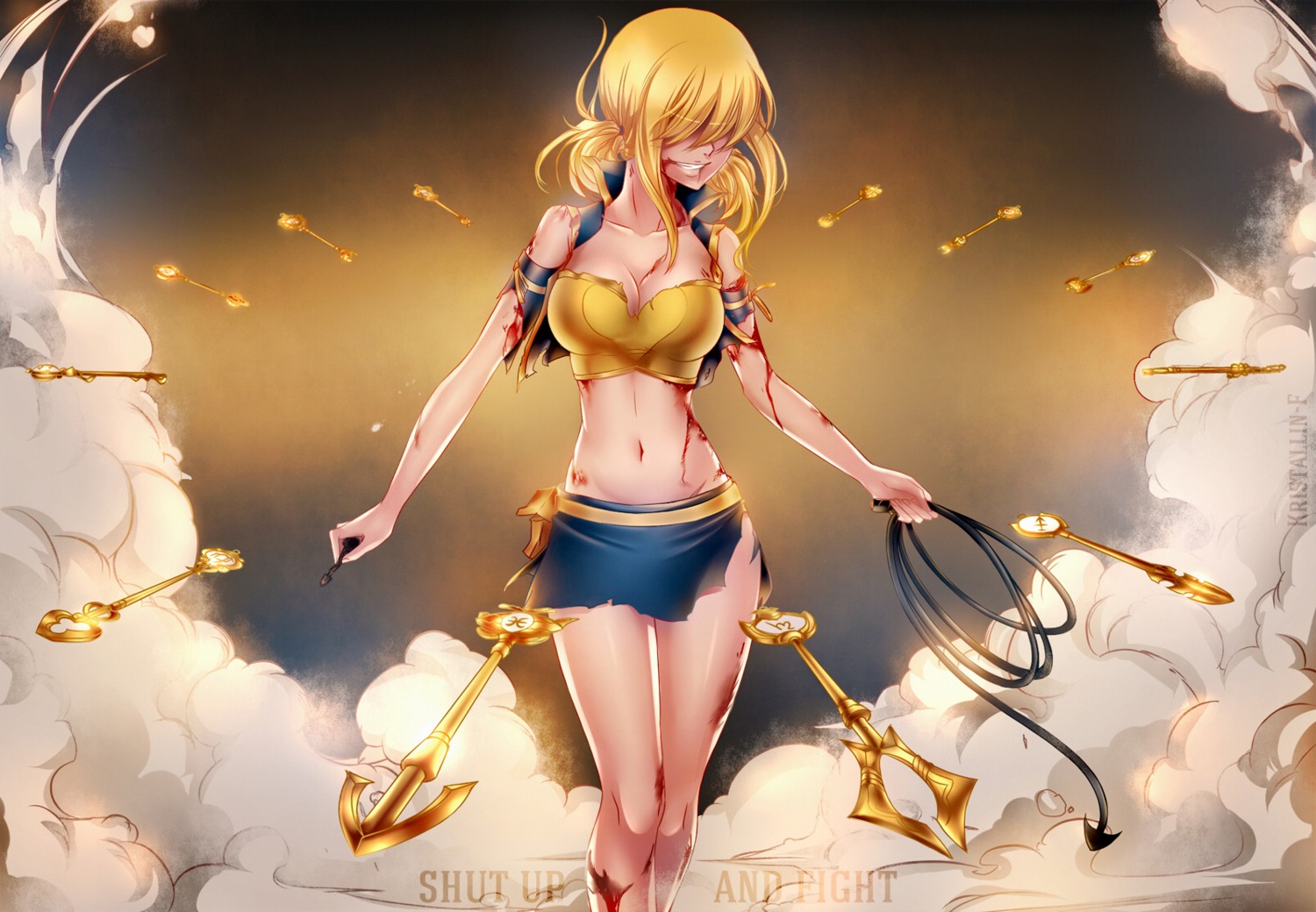 cleavage, fairy_tail, kristallin-f, lucy_heartfilia, watermark
