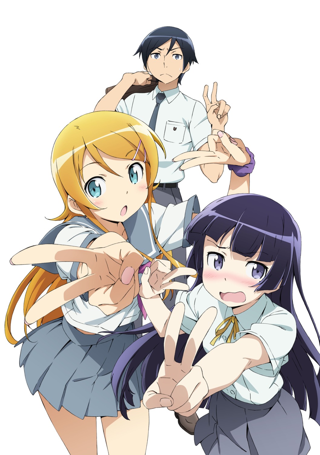 gokou_ruri, jpeg_artifacts, kousaka_kirino, kousaka_kyousuke, ore_no_imouto_ga_konnani_kawaii_wake_ga_nai, seifuku