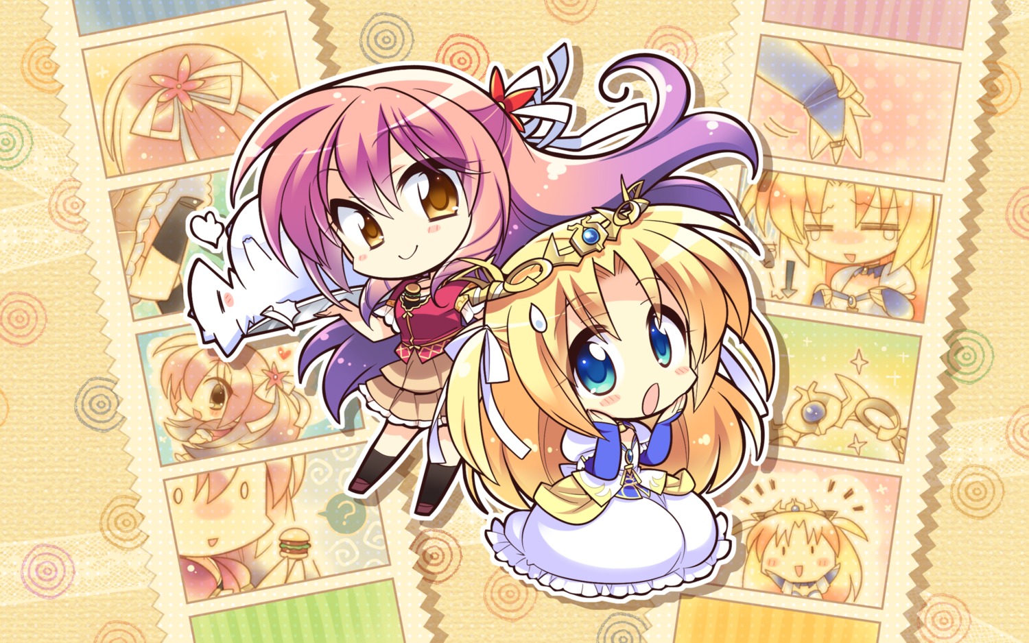 carlyle_mel, chibi, komowata_haruka, leki_vestoria_floria, ryuuyoku_no_melodia, wallpaper, whirlpool