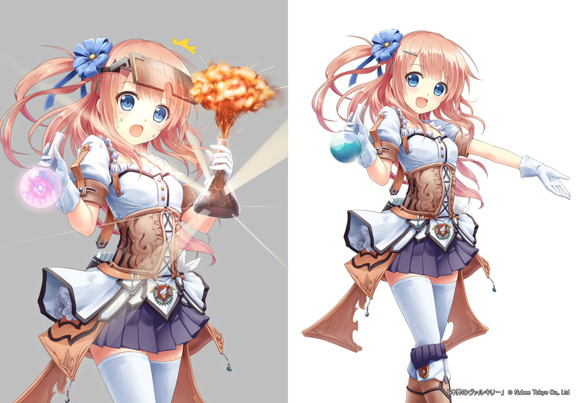 akkijin, alchemist_(shinkai_no_valkyrie), nubee, shinkai_no_valkyrie, thighhighs