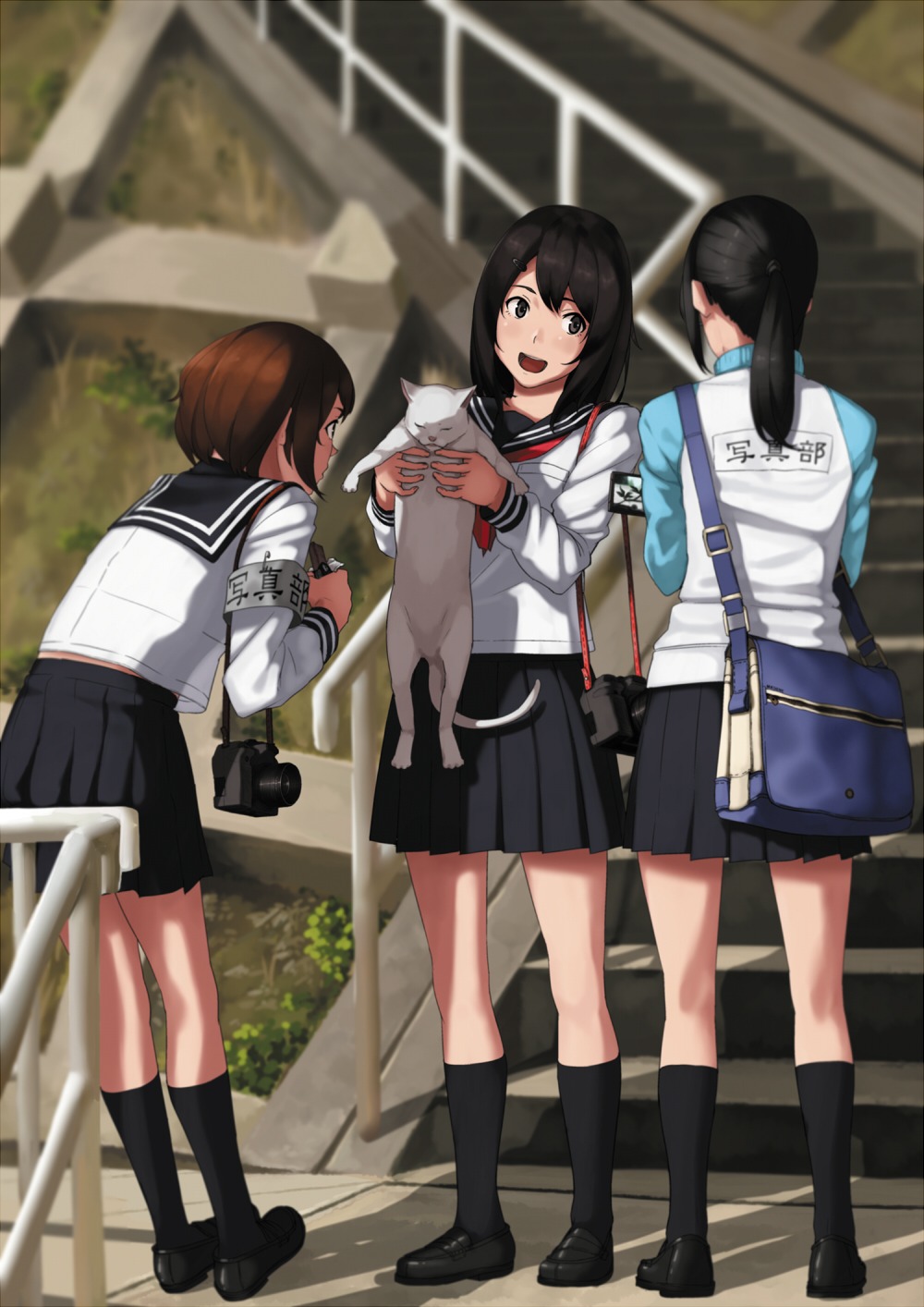 neko, onsen_(artist), seifuku