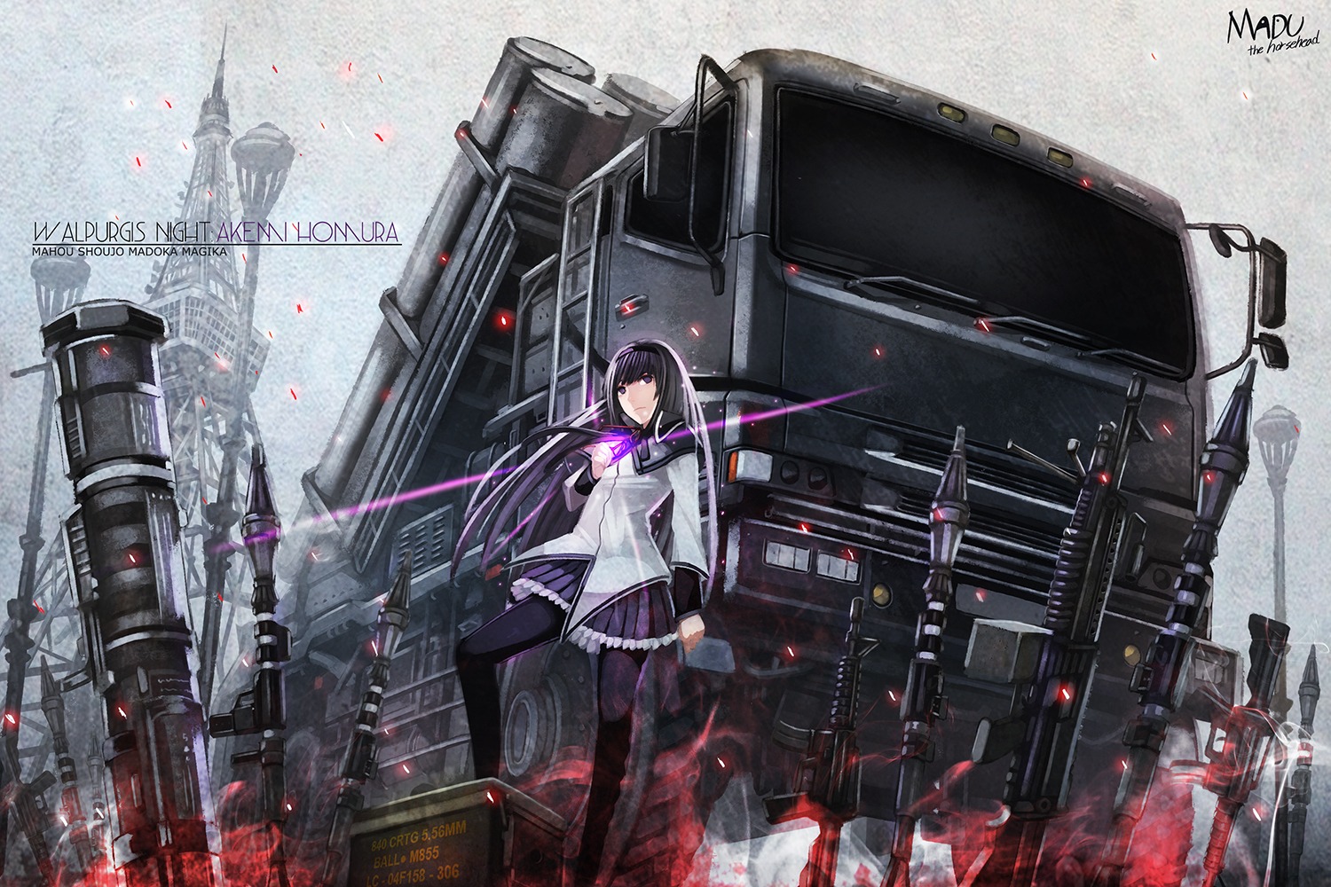 akemi_homura, gun, madu, mahou_shoujo_madoka_magica