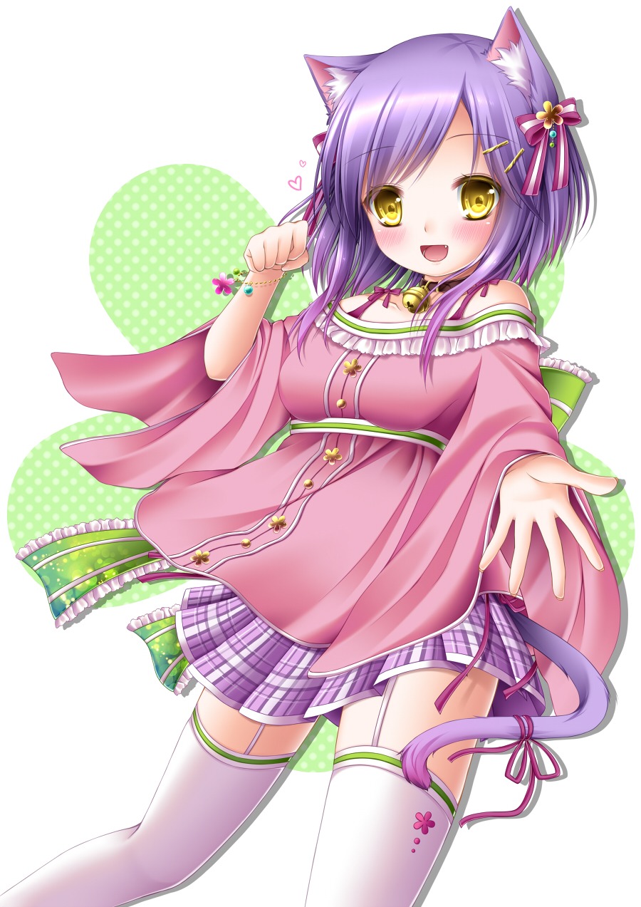animal_ears, nekomimi, shitou, stockings, tail, thighhighs