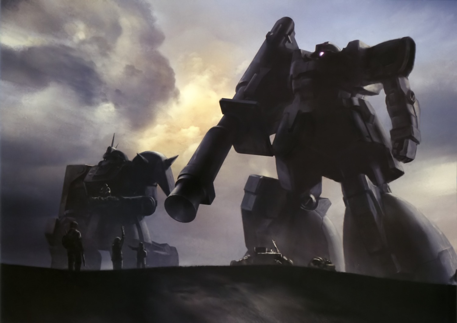 gundam, mecha, mobile_suit_gundam, ms-06_zaku_ii, ms-09_dom