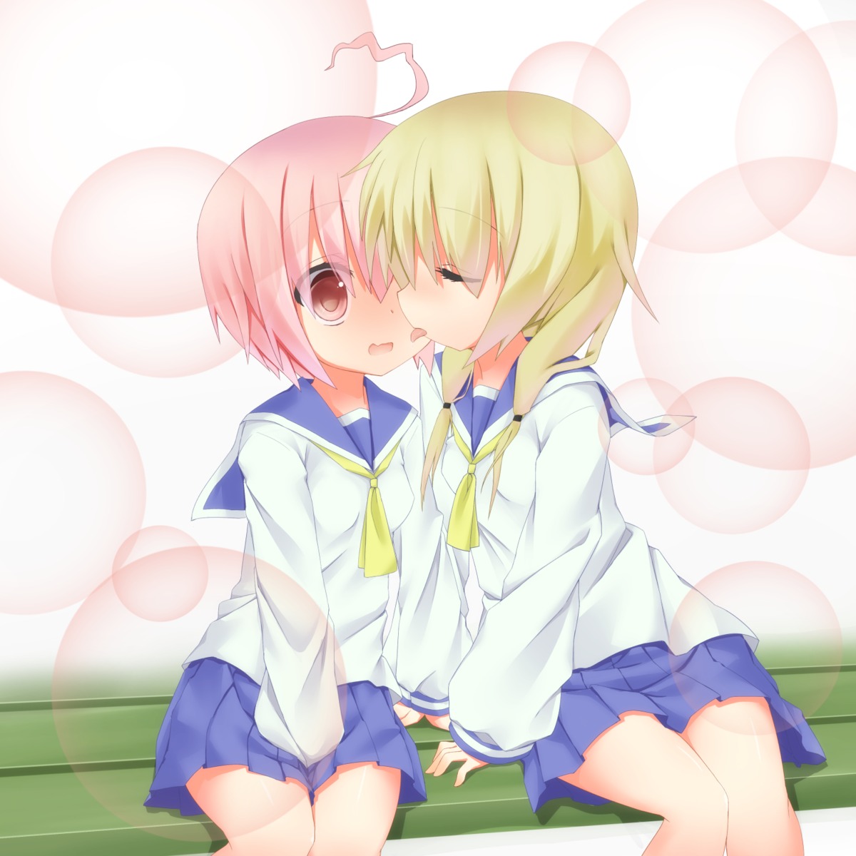 akirame, ichii_yui, nonohara_yuzuko, seifuku, yuri, yuyushiki