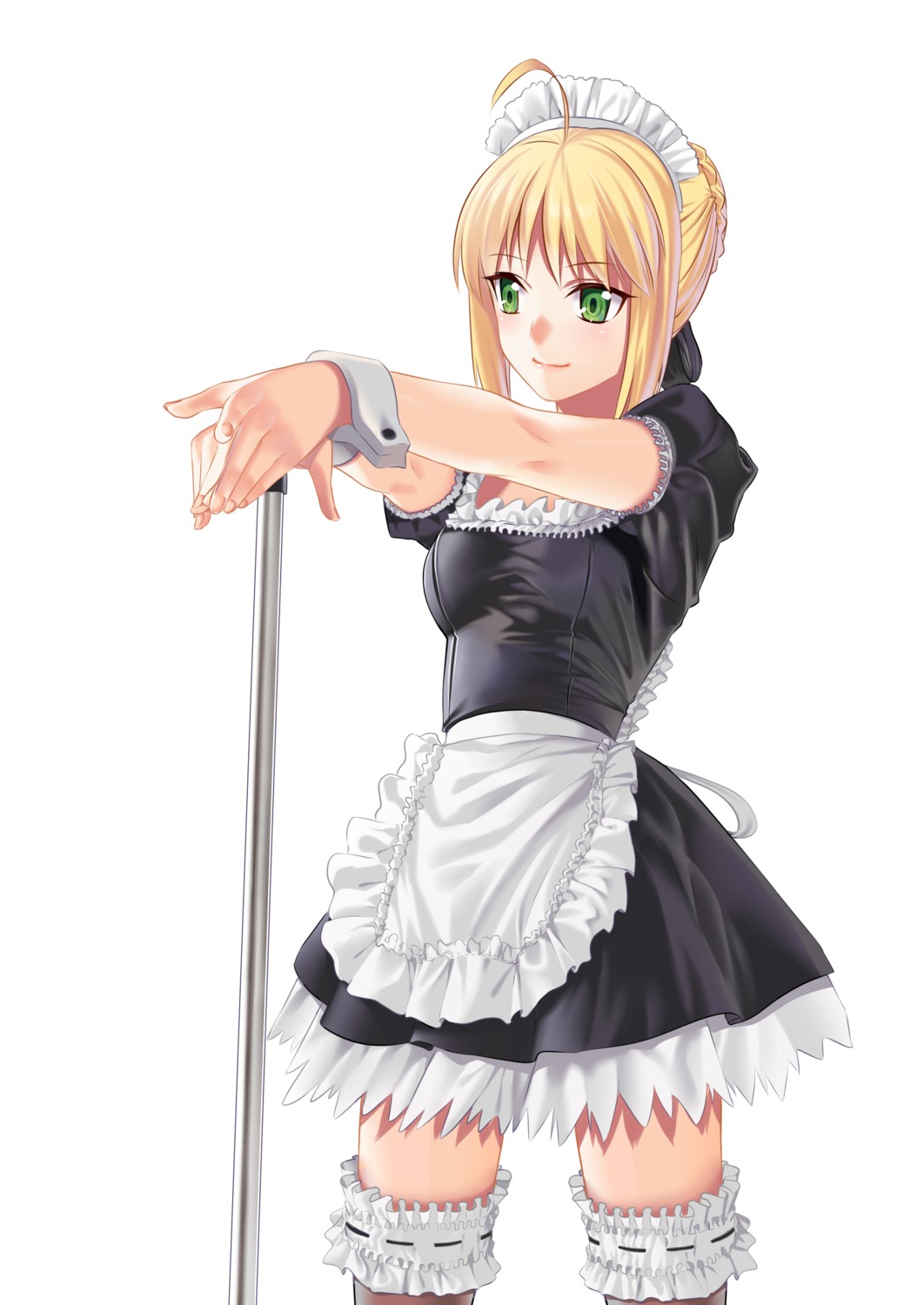 artoria_pendragon_(fate), fate/stay_night, garter, hullabaloo, maid, thighhighs