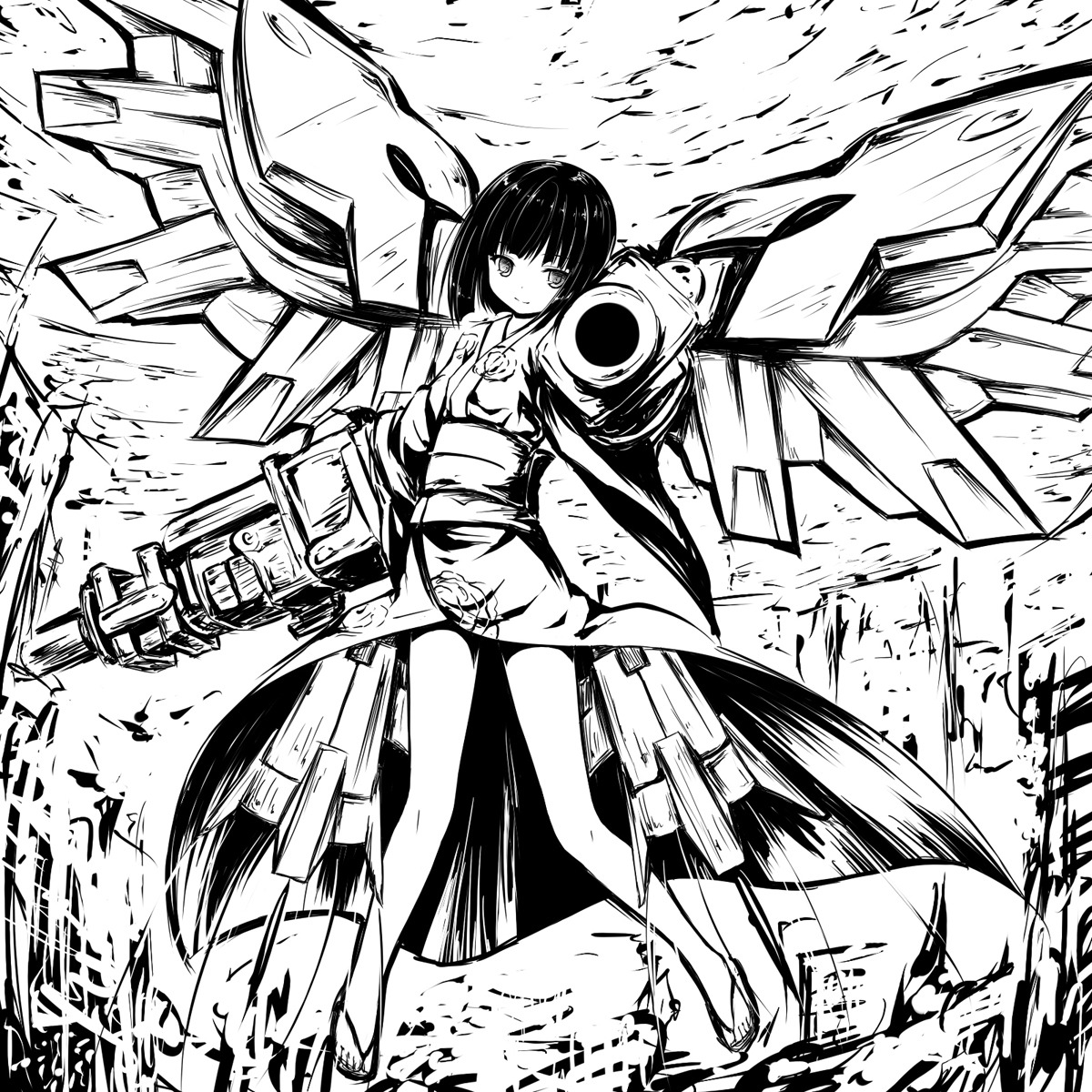 monochrome, sasami-san@ganbaranai, yagami_kagami, yuku_(kiollion)