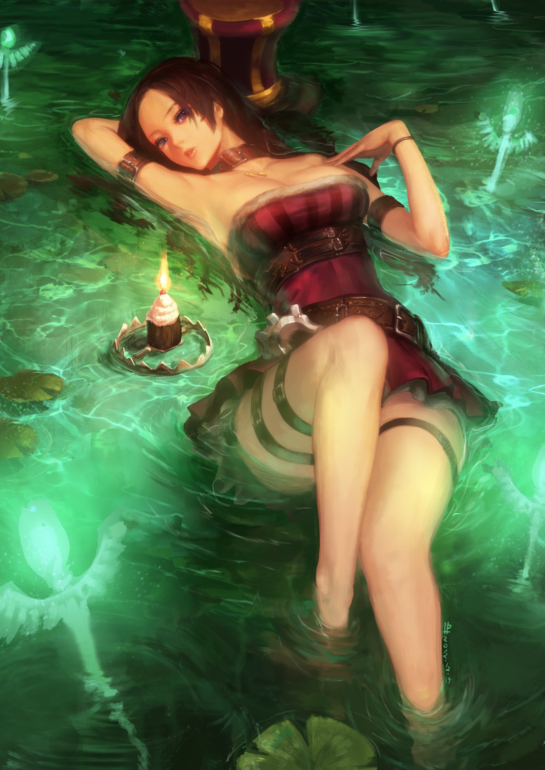 caitlyn, cleavage, dress, instant_ip, league_of_legends