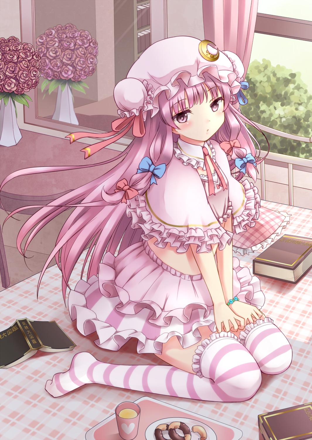 kamekiti, patchouli_knowledge, thighhighs, touhou