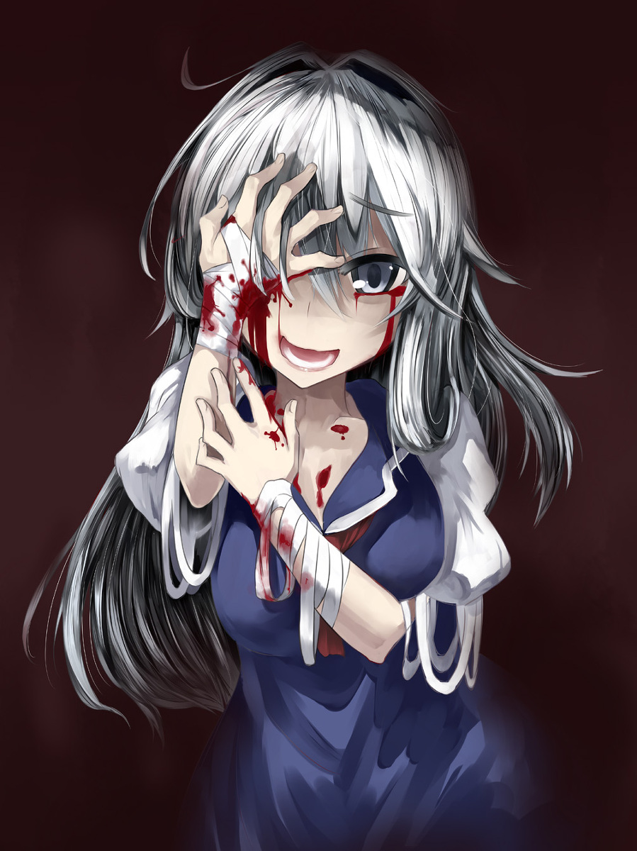 akitsuchi_shien, bandages, blood, kamishirasawa_keine, touhou
