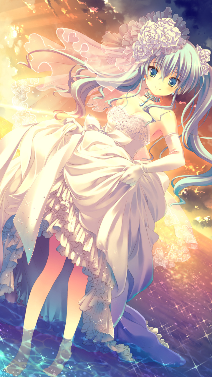 aoi_ringo, cleavage, dress, hoshi_no_ouji-kun, ohara_tometa, wedding_dress