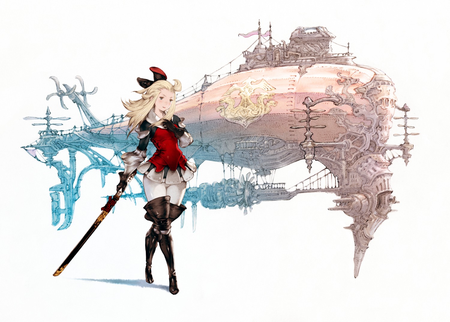 armor, bravely_default, edea_lee, square_enix, sword, thighhighs, yoshida_akihiko