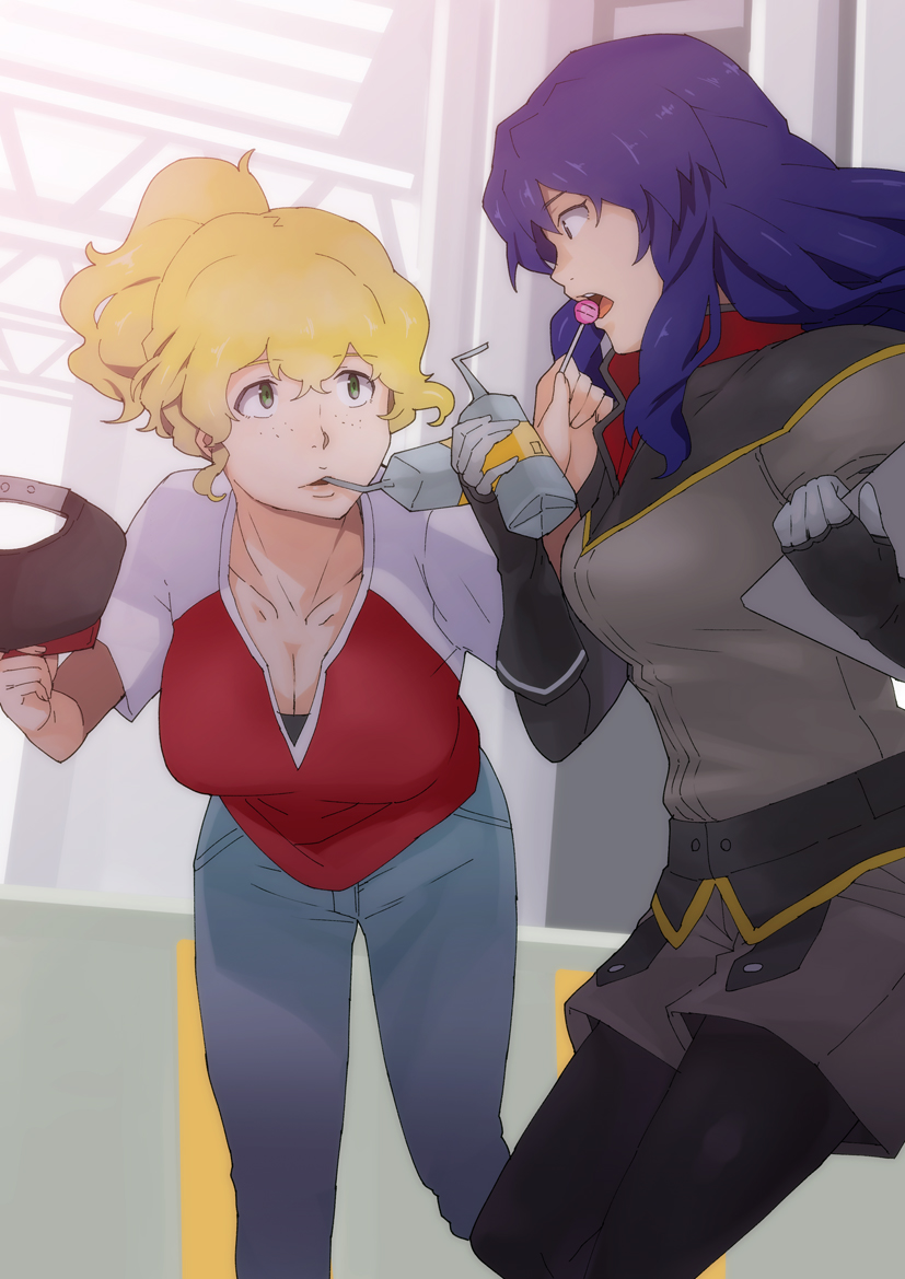 cleavage, gundam, jack_hamster, kay_nimrod, niki_taylor, pantyhose, sd_gundam_g_generation, uniform
