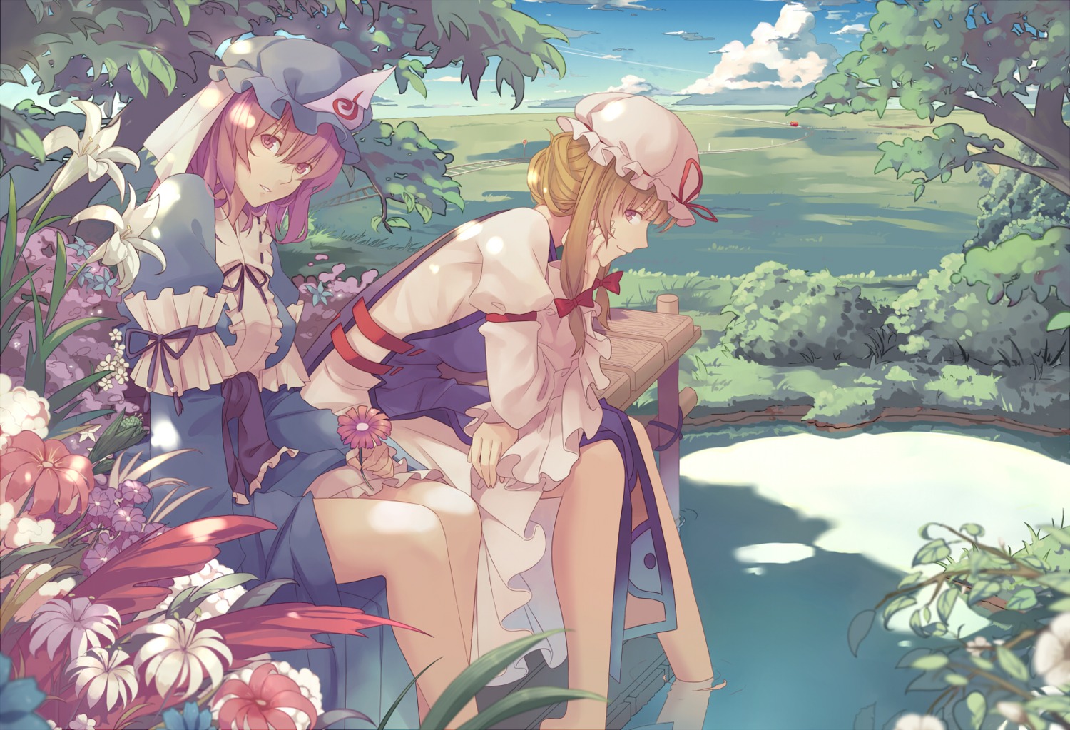 liuli, saigyouji_yuyuko, touhou, yakumo_yukari