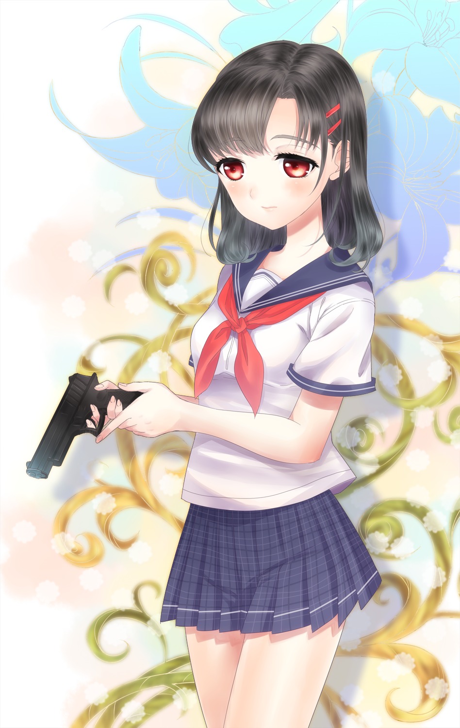 gun, pomery, seifuku