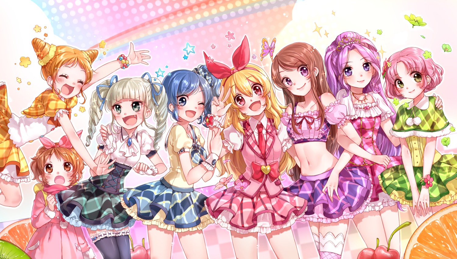 aikatsu!, arisugawa_otome, hoshimiya_ichigo, hoshimiya_raichi, kanzaki_mizuki, kiriya_aoi, kitaouji_sakura, rojiko