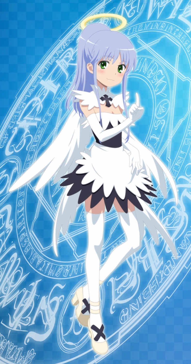 cleavage, dress, index, smile_(artist), thighhighs, toaru_majutsu_no_index, wings
