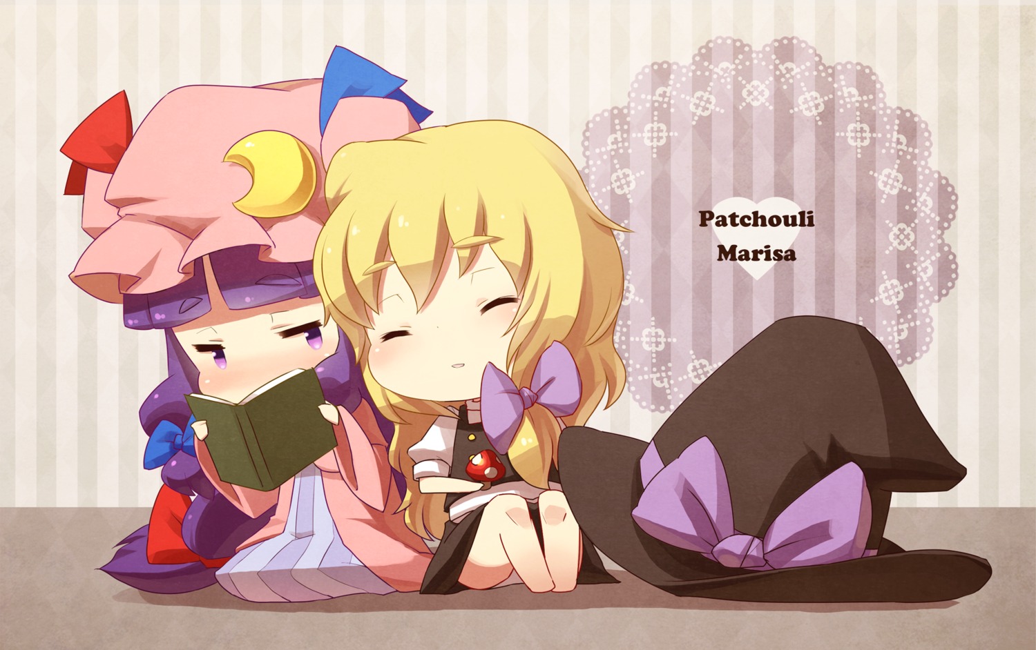 blueberry_(5959), chibi, kirisame_marisa, pantsu, patchouli_knowledge, touhou, yuri