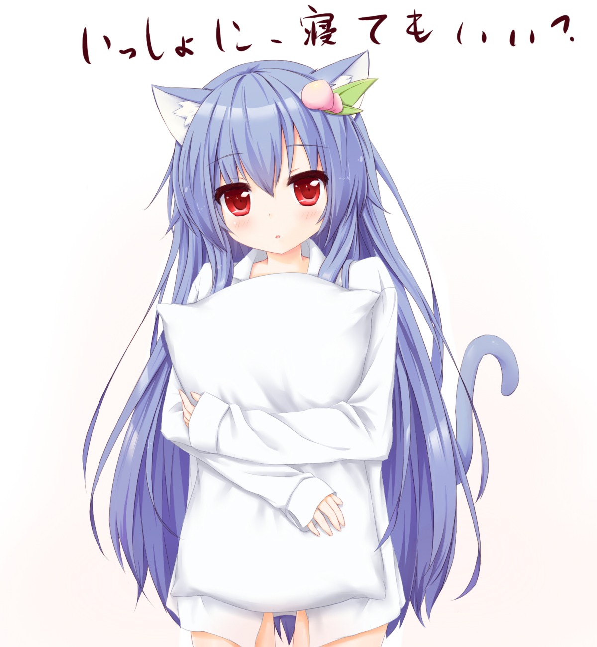 animal_ears, dress_shirt, hinanawi_tenshi, nekomimi, plhsxf, tail, touhou