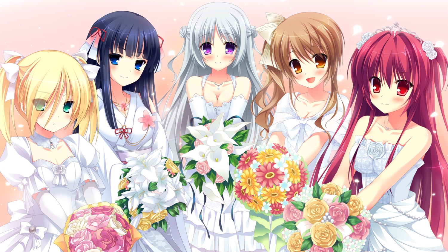 chuablesoft, dress, game_cg, lovera_bride, mikami_haruka_(lovera_bride), mutou_kurihito, omigawa_hitomi, sakuranomori_misaki
