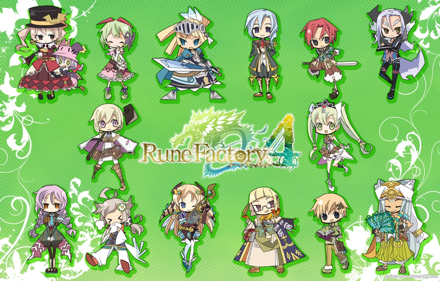 armor, chibi, harvest_moon, marvelous_entertainment, rune_factory, rune_factory_4, sword, wallpaper